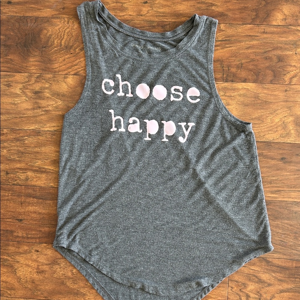 Grayson Threads Gray Tank Top - Choose Happy